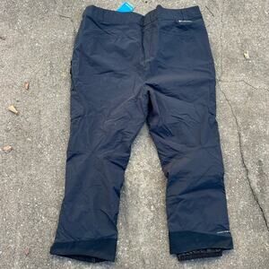 Columbia Omni Tech Powder Stash Black Ski/Snowboard Pants NWT Size 5X Ins. 34”